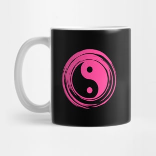 Hot Pink Color Yin Yang Symbol For Balance Mug